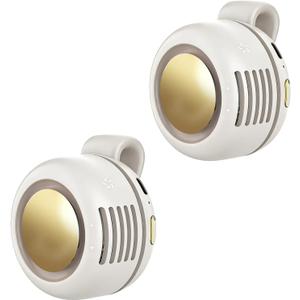Portable Clip-On Fan, Mini USB Rechargeable 360 Rotatable Fan, 3-Speed Silent Mini Bladeless Fans (White and White)