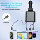 Starlight Retractable Car Charger Adapter for iPhone 17,4 in 1 Fast Charging Car Phone Charger,69W USB C Car Truck Accessories,Road Trip Essentials Gift for Men Women for iPhone 17/16/15/14/13,Galaxy
