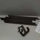 Wood Double Curtain Rods for Windows 36 to 72 inch, Boho Vintage Decorative 1 Inch Adjustable Dual Curtain Rod, Heavy Duty Farmhouse Double Drapery Pole with Imitation Wood Grain Finials