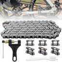 Podoy 415H Motorized Chain 110L Dirt Bike Chain Heavy Duty for 80cc 49cc 60cc 66cc 2 Stroke Engine Motorized Bike Chain High Power Racing Parts