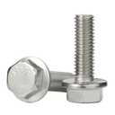 M6 x 25mm Flanged Hex Head Bolts Flange Hexagon Screws, 304 Stainless Steel 18-8, Plain Finish, 25 PCS