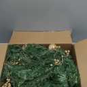 Pre-lit 9ft Christmas Garland with Gold Berries and Balls,Pine Cone,Golden Flower and 50 Battery Operated Soft White LED Lights with Timer,Artificial Holiday Decoration Door Outdoor