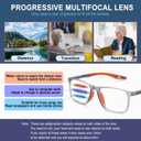 BLOEXCLU 4 Pack Progressive Multifocus Reading Glasses for Men Women TR90 Sports Style Anti-Blue Light Computer Readers