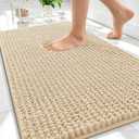 OLANLY Thick Bathroom Rugs 30x20, Extra Soft Absorbent Chenille Bath Rugs, Rubber Backing, Machine Wash Dry, Bath Mats for Bathroom Floor, Tub and Shower, Home Decor Accessories, Beige