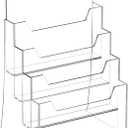 Acrylic Brochure Holder 8.5 x 11 Inch, Clear 4 Tier Acrylic Magazine Holder Brochure Display Stand for Literatures, Pamphlets, Flyer Holder Stand Display Booklets Journals Menu, Countertop Organizer
