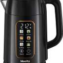 Mecity Electric Kettle 1.7L Touch Screen Temperature Control Water Boiler, No Plastic Contact with Water. 6 Preset Temperature Programs, 2 Hours Keep Warm, Black