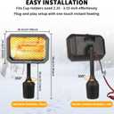 Electric Golf Cart Heater, 2-Second Fast Heating Battery Powered with 360 Adjustable Angle, 400W Safe and Quiet Carbon Fiber Heating Compatible with 48V Club Car/Yamaha/EZGO