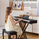 Digital Piano 88 key Semi Weighted Keyboard With X Stand & Sustain Pedal, Full-Size Beginner Electric Piano For Bluetooth, Headphone Mode, USB-MIDI