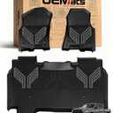 Premium Color TPE Floor Mats for Ram 1500 Crew Cab 2019–2024 | Bucket Seats | All-Weather Custom Fit Floor Liners Full Set | Titan Gray Wing Design | No Rear Under-Seat Storage (Not Classic)