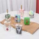 TEMLQPACK 40Pack 3.5"x 2.4"x 1.38"Clear Rice Krispie Treat Boxes with Sticks Individually Wrapped Packaing Kit Cakesickle Boxes Cake Pop Party Favors Boxes for Christmas Valentine's Birthday