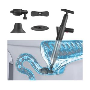 High Pressure Toilet Plunger,with Barometer of Air Plunger for Toilet Black-60CM,Heavy Duty High Pressure Toilet Unclogger Suitable for Toilet,Sinks,Bathrooms,Kitchens and Floor Drain