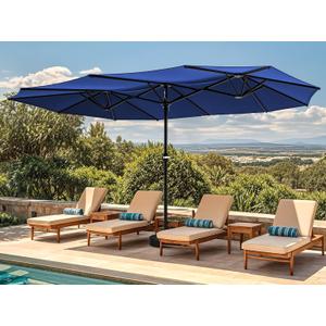 DWVO 13ft Patio Umbrella Outdoor Double-Sided Extra Large Market Table Umbrella for Patio, Pool, Patio Shade, Navy blue, Base Not Included