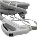 Universal Central Vacuum 30 ft High-Voltage Hose with Pigtail and ON-Off Switch Control at The Handle-Compatible with Most Inlets - Crushproof (30 Ft. Pigtail)