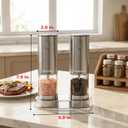 Bonsenkitchen Electric Salt and Pepper Grinder Set, USB-C Rechargeable Stainless Steel Adjustable Coarseness Pepper Mill with LED Light, 95ml Large Capacity, Clean Brush for Kitchen, BBQ & Camping