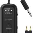 Bluetooth 5.3 Transmitter Receiver for Airplane to 2 Headphone  aptX Low Latency, 100ft Long Range, 35H Playtime, 2-in-1 Wireless Bluetooth Audio Adapter W/Screen for TV, Tablets, Speakers (Black)