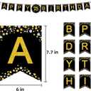 Trgowaul 75th Birthday Party Supplies - Black and Gold Paper Plates, Napkins, Cups, Tablecover Forks, Knives and Spoons for 24 Guests and Party Number Balloon Decorations Banner