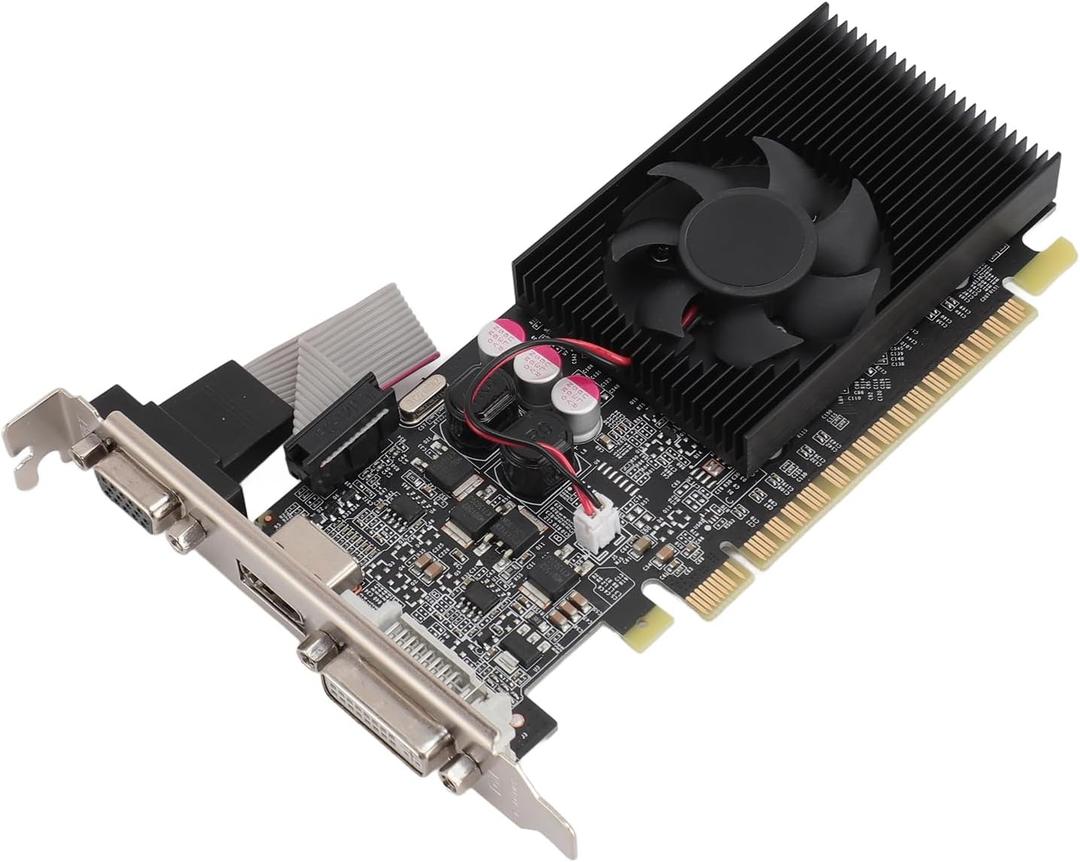 Zunate GT210 1GB DDR3 Graphics Card, 2560x1600 Resolution, DVI/VGA/HDMI Outputs, PCI Express with Built-in Fan, for Office and Gaming