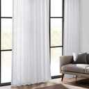 HPD Half Price Drapes Heavy Faux Linen Light Filtering Curtains for Bedroom 108 Inches Long (1 Panel) - Rod Pocket Curtains for Living Room - Window Curtains Home Decor - 50 X 108, Rice White