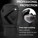 BEAST RAGE Boxing Gloves Muay Thai Kickboxing MMA Fight Bag Training Punch Hitting Workout Men Women Sparring Fitness Mitts Heavy Padded Martial Arts Sports (12 OZ, Matte Black)