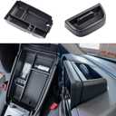 TACOBRO 2PCS Console Organizer Set Compatible with Ford Bronco Sport Accessories 2021 2022 2023 2024Interior Center Console Dash Storage Tray and Armrest Secondary Storage Box ABS Material