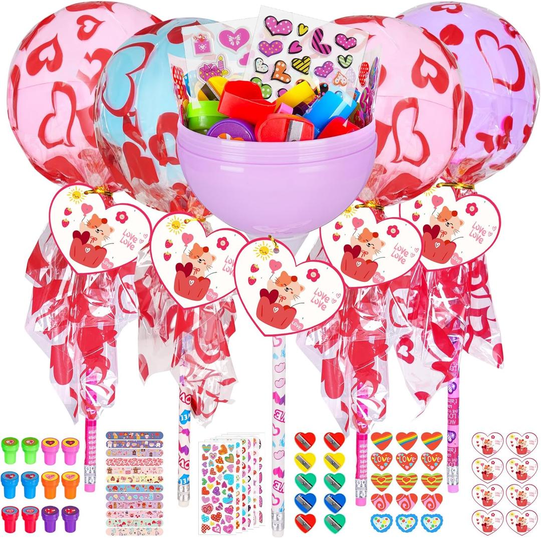 24-Pack Valentines Day Gifts Giant Lollipop Stationery with Valentine Cards, Perfect for Exchange Party Supplies Party Favors