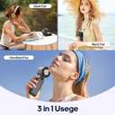 Rican Handheld Portable Fan with Cooling,1-100 Speeds,3 IN 1 Neck/Desk/Hand Held Fan Rechargeable USB Personal Small Mini Pocket Turbo Fans for Travel,Gifts for Women Camping Outdoor (Black(Foldable Style))