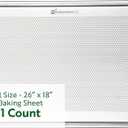 Restaurantware Met Lux 26 x 18 Inch Industrial Baking Pan 1 Heavy-Duty Full-Size Bakery Sheet Pan - Rimmed Edges Endures Up To 392F Aluminum Sheet Pan Dishwashable Ideal For Baking Or Roasting