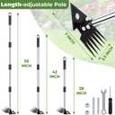 2-in-1 Weed Puller Tool,Dual-Head Garden Hoe Weeder Tool with Long Handle,Heavy Duty Manganese Steel Weeding Tool for Gardening,Uprooting Weed Remover for Yard Lawn Patio and Garden