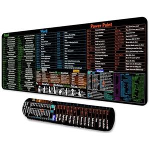Excel Cheat Sheet Mouse Pad 31.5x11.8 Inches Large XL with Excel Shortcut Key Anti Slip Waterproof Gaming Mouse Pad for Studio Desk Computer Desk BDOKMN6GM Pack of 2
