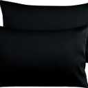 NTBAY Egyptian Cotton Queen Pillowcases - Set of 2, 500 Thread Count Cotton Pillowcases - Soft and Breathable Envelope Closure Pillow Cases - 20x30 Pillow Covers for Bed, Black