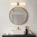 Kalium 24in Modern Wall Sconces, Dimmable Bathroom Vanity Lights, 3000K Warm White LED Indoor Sconces Lighting for Bathroom, Stairs, Living Room, Bedroom. Hardwired. Gold - Cylindrical 24in, 24inch