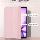 MoKo for iPad Air 11 Inch Case 7th/6th Generation M3/M2 2025/2024, iPad Air 5th/4th Gen 10.9" 2022/2020, Translucent Frosted Soft TPU Back Cover, Slim Protective Cover,Auto Wake/Sleep,Light Pink