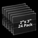24 Pack Wall Mount Acrylic Sign Holder 2x3 Inch, Clear Plastic Door Sign Holders, Acrylic Picture Frames with Tape Adhesive, Floating Hanging Poster Holder for Office, Home, Store, Restaurant, 3x5 inch