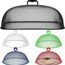 5 Pcs Metal Mesh Food Cover for Outdoors Include 18.5 In Extra Large Mesh Food Tents Fly Fruit Screen Food Net 4 Pcs 11 In Large Dome Plate Covers for Dinner Plates Reusable Picnic Food (Multicolored)