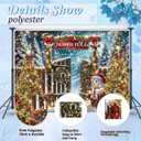 Christmas North Pole Backdrop Winter Snowy Forest Wooden Barn Door North Pole Xmas Tree Photography Background Winter Happy New Year Family Holiday Party Banner Decorations Photo Props 7x5FT