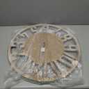 24 Inch Wooden Farmhouse Wall Clock Battery Operated, Silent Large with Rope Accents Rustic Home Decor Non-Ticking Quartz Movement Easy to Read Clock for Living Room, Kitchen, or Bedroom