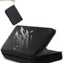 FASTMOMENT Airplane Seat Cushion Portable Travel Seat Cushion for Comfort Foldable Stadium Seat Cushion with Breathable Fabric Seat Pad Perfect for Long Flights, Office, Camping, Bleachers (Black)