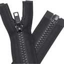 YaHoGa 2PCS #5 42 Inch Separating Jacket Zippers for Sewing Coats Jacket Zipper Replacement Black Plastic Zippers Bulk (42" 2pc)