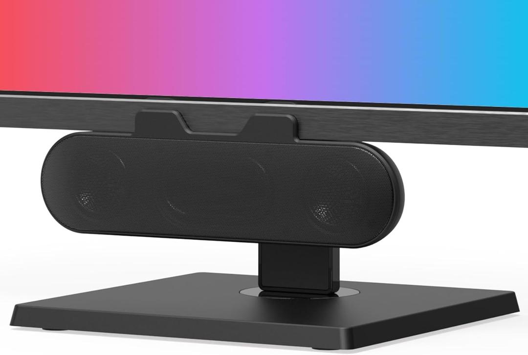 Computer Speakers for Desktop PC Monitor, External Speakers for Laptop, USB-Powered, Plug-n-Play, Wired, Clip-On, Small Computer Soundbar for PC, with Loud Sound, Rich Bass, G-Sensor, USB-C Adapter Computer Speakers for Desktop PC Monitor, External Speakers for Laptop, USB-Powered, Plug-n-Play, Wired, Clip-On, Small Computer Soundbar for PC, with Loud Sound, Rich Bass, G-Sensor, USB-C Adapter