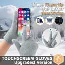 Winter Gloves for Women Touch Screen Thermal Soft Lining Elastic Knit Warm Gloves for Cold Weather