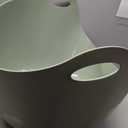 IRIS USA Cat Litter Box with High Walls and Handles, Made with Flexible Plastic, Sage Green (Large)