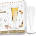 24-Pack Disposable Plastic Champagne Flutes  4.5 Oz Clear Mimosa Glasses for Weddings, New Year, Birthdays, Engagements, and Cocktail Parties  Elegant and Durable Toasting Cups, BPA-Free