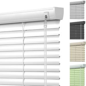 Cordless Window Blinds 1" Aluminum Mini Blinds for Windows Custom Cut to Size Horizontal Venetian Blinds & Shades for Home Office.Easy to Install,White