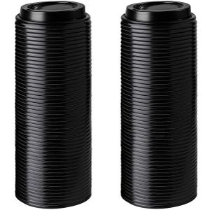 Paper Cups, Paper Coffee Cups - Disposable White Hot Cups for Coffee, Tea or Hot Chocolate. Great for Home and Office (100, Lids For 12,16,20, oz Hot Cups)