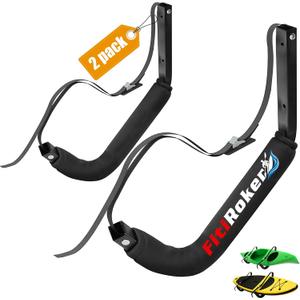 Kayak Wall Mount, Heavy Duty Kayak Wall Hangers with Adjustable Straps and Protective Foam Padding, Garage Wall Storage Rack Kayak, Canoes, SUPs, Surfboards, 125 LBS Capacity