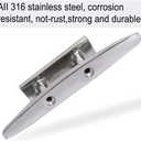ZOMCHAIN Boat Cleat Open Base Boat Cleat, Dock Cleat All 316 Stainless Steel Boat Mooring Accessories, Include Installation Accessories Screws (6 inch -2PCS)