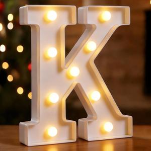 DyingSwan Small Led Marquee Letters, Light Up Letters, 8.58 Inch Led Letter Lights, Battery Powered Lighted Sign for Table, Party, Birthday, Christmas Decor (Letter K)