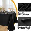 10-Pack Black Tablecloths for Rectangle Tables, 60 x 84 Inches, Stain-Resistant Polyester Fabric for 4 Foot Tables - Washable Table Covers for Weddings, Banquets, Birthday Parties, Events