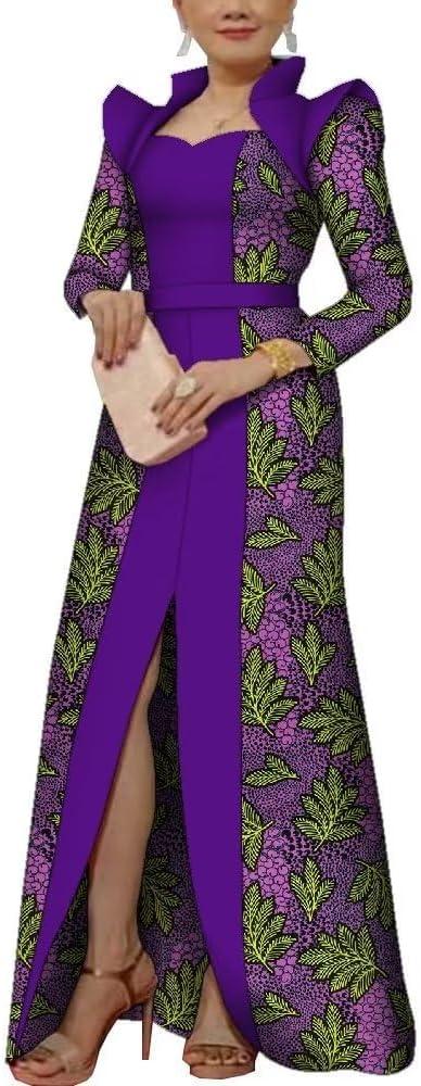 African Clothing for Women Long Sleeve Dashiki Maxi Long Dresses Party Wedding Wear Fashion Lady Robe African Dresses (Medium, 24fs1431)