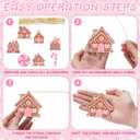 30 Pcs Pink Christmas Gingerbread Hanging Ornaments Pastel Gingerbread Ornaments Candy and House Soft PVC Christmas Tree Wall Hanging Decoration for Xmas Party Office Home Decor Winter